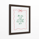 La época más maravillosa del año - Green Text Red Border - Jolly and Dash | Cuadro decorativo de Canvas Lab