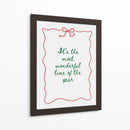 La época más maravillosa del año - Green Text Red Border - Jolly and Dash | Cuadro decorativo de Canvas Lab