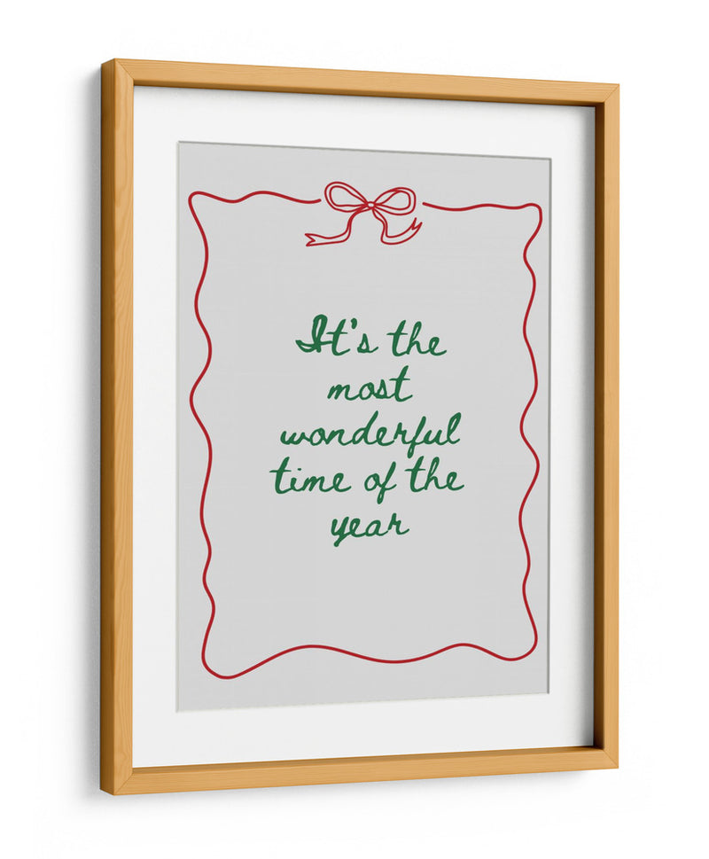 La época más maravillosa del año - Green Text Red Border - Jolly and Dash | Cuadro decorativo de Canvas Lab