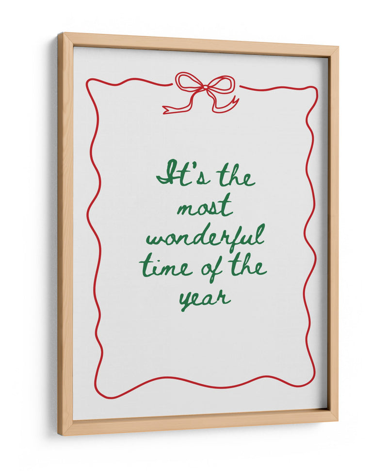 La época más maravillosa del año - Green Text Red Border - Jolly and Dash | Cuadro decorativo de Canvas Lab
