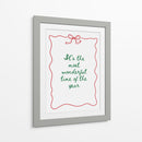 La época más maravillosa del año - Green Text Red Border - Jolly and Dash | Cuadro decorativo de Canvas Lab