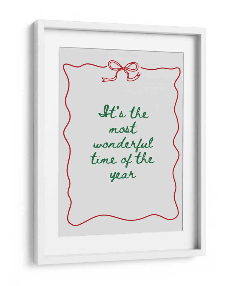 La época más maravillosa del año - Green Text Red Border - Jolly and Dash | Cuadro decorativo de Canvas Lab