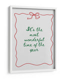 La época más maravillosa del año - Green Text Red Border - Jolly and Dash | Cuadro decorativo de Canvas Lab