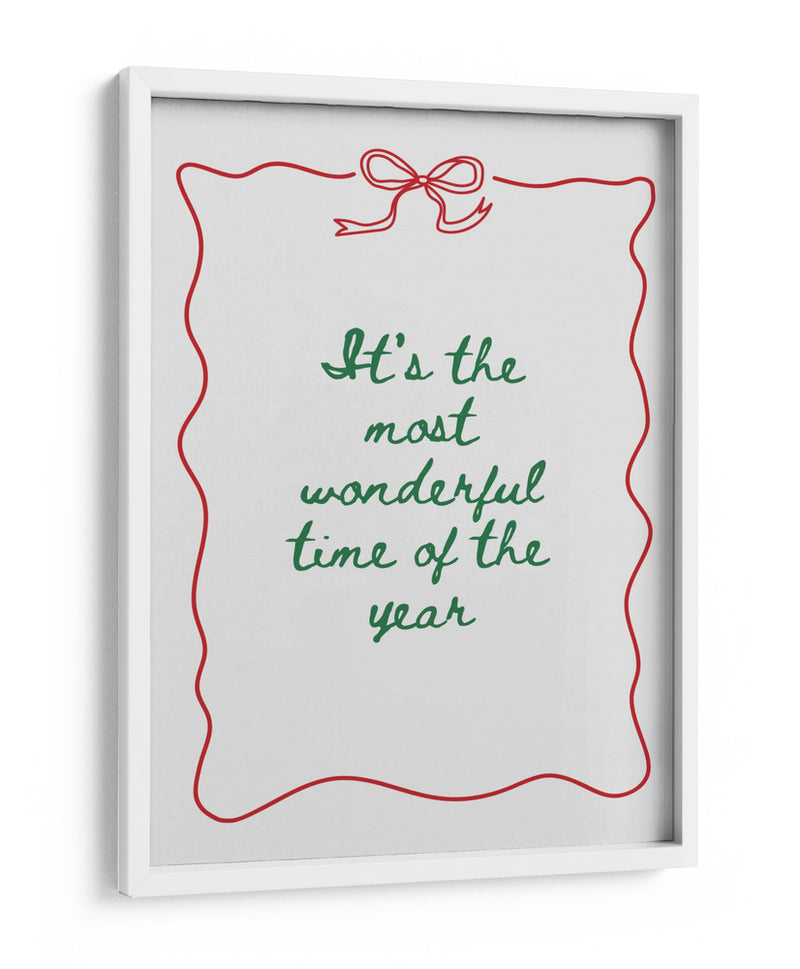 La época más maravillosa del año - Green Text Red Border - Jolly and Dash | Cuadro decorativo de Canvas Lab