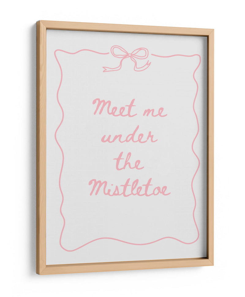 Encuéntrame Bajo El Muérdago - Pink - Jolly and Dash | Cuadro decorativo de Canvas Lab