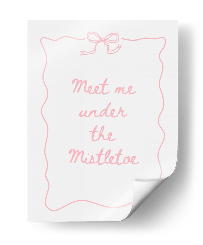 Encuéntrame Bajo El Muérdago - Pink - Jolly and Dash | Cuadro decorativo de Canvas Lab