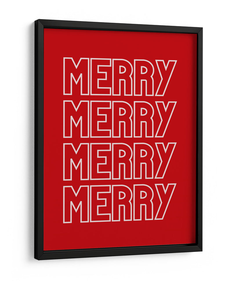 Feliz Feliz - Rojo - Jolly and Dash | Cuadro decorativo de Canvas Lab