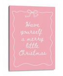 Que tengas una feliz navidad - Blanco sobre rosa - Jolly and Dash | Cuadro decorativo de Canvas Lab
