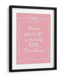 Que tengas una feliz navidad - Blanco sobre rosa - Jolly and Dash | Cuadro decorativo de Canvas Lab