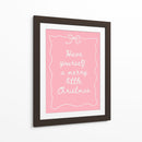 Que tengas una feliz navidad - Blanco sobre rosa - Jolly and Dash | Cuadro decorativo de Canvas Lab