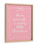 Que tengas una feliz navidad - Blanco sobre rosa - Jolly and Dash | Cuadro decorativo de Canvas Lab