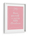 Que tengas una feliz navidad - Blanco sobre rosa - Jolly and Dash | Cuadro decorativo de Canvas Lab