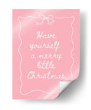 Que tengas una feliz navidad - Blanco sobre rosa - Jolly and Dash | Cuadro decorativo de Canvas Lab