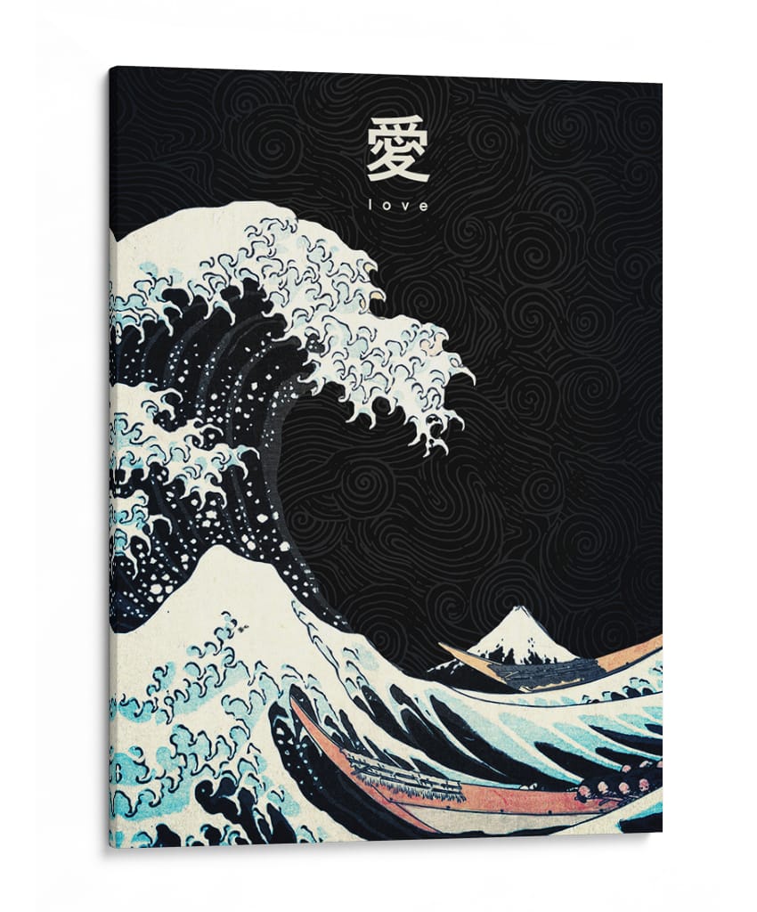 La gran ola (Ukiyo-e) - Puffy Design | Cuadro decorativo de Canvas Lab