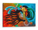 Cara Maya en rojo y azul III - Caperh | Cuadro decorativo de Canvas Lab