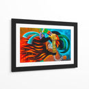Cara Maya en rojo y azul III - Caperh | Cuadro decorativo de Canvas Lab