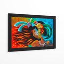 Cara Maya en rojo y azul III - Caperh | Cuadro decorativo de Canvas Lab