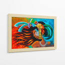 Cara Maya en rojo y azul III - Caperh | Cuadro decorativo de Canvas Lab
