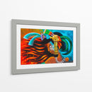 Cara Maya en rojo y azul III - Caperh | Cuadro decorativo de Canvas Lab