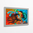 Cara Maya en rojo y azul III - Caperh | Cuadro decorativo de Canvas Lab