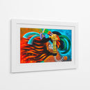 Cara Maya en rojo y azul III - Caperh | Cuadro decorativo de Canvas Lab
