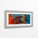 Cara Maya en rojo y azul II - Caperh | Cuadro decorativo de Canvas Lab