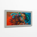 Cara Maya en rojo y azul II - Caperh | Cuadro decorativo de Canvas Lab