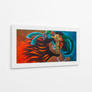 Cara Maya en rojo y azul II - Caperh | Cuadro decorativo de Canvas Lab