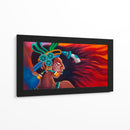 Cara Maya en rojo - Caperh | Cuadro decorativo de Canvas Lab