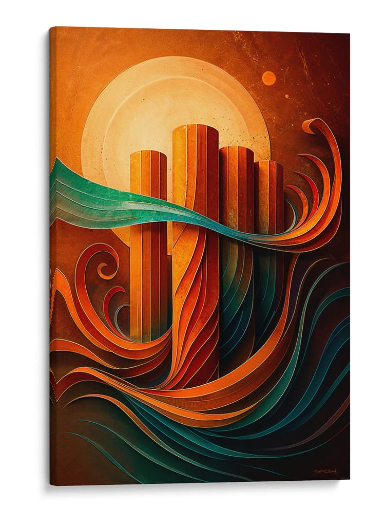 Columnas en el mar - Caperh | Cuadro decorativo de Canvas Lab