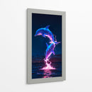 Delfines de neón - Caperh | Cuadro decorativo de Canvas Lab