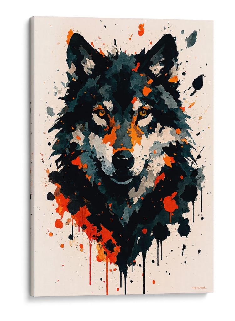 Lobo negro - Caperh | Cuadro decorativo de Canvas Lab