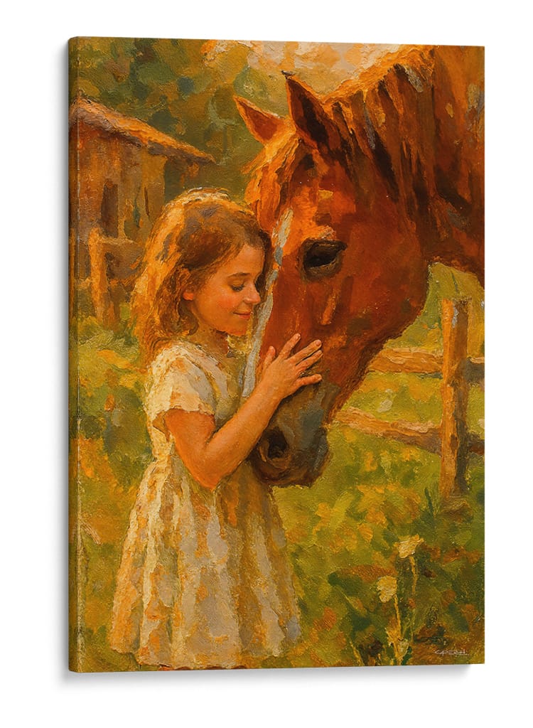 Niña y su caballo - Caperh | Cuadro decorativo de Canvas Lab