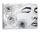 Rostro de mujer con rosas abstracto - DIEGO D L | Cuadro decorativo de Canvas Lab