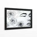 Rostro de mujer con rosas abstracto - DIEGO D L | Cuadro decorativo de Canvas Lab