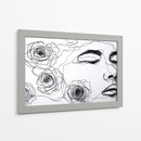 Rostro de mujer con rosas abstracto - DIEGO D L | Cuadro decorativo de Canvas Lab