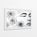 Rostro de mujer con rosas abstracto - DIEGO D L | Cuadro decorativo de Canvas Lab