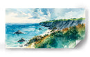 Paisaje costero en acuarela - Caperh | Cuadro decorativo de Canvas Lab