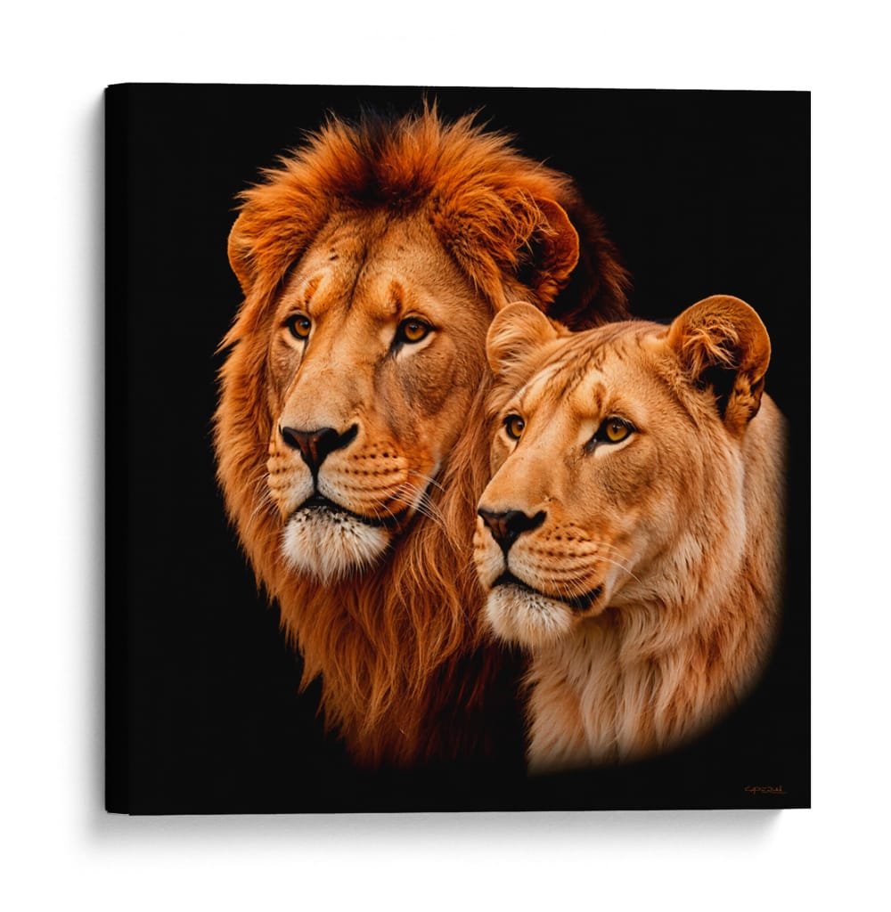 Pareja de leones II - Caperh | Cuadro decorativo de Canvas Lab