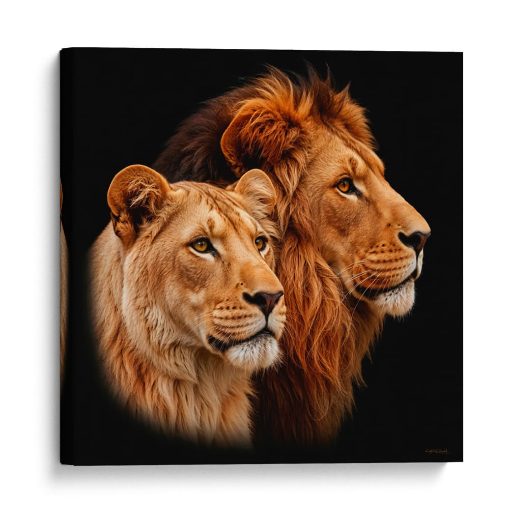 Pareja de leones - Caperh | Cuadro decorativo de Canvas Lab