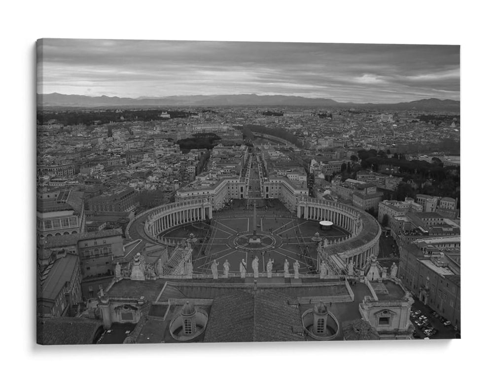 Roma y la Basílica de San Pedro al blanco y negro - Luis Rodrigo Magaña Andrade | Cuadro decorativo de Canvas Lab