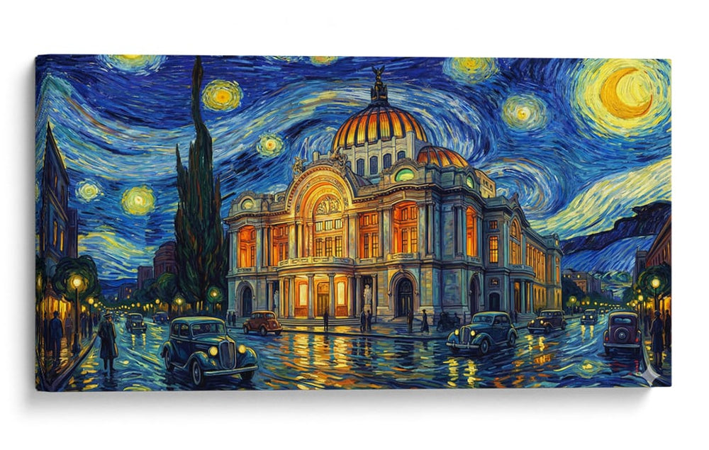La Noche estrellada de Vincent Van Gogh sobre el Palacio de Bellas Artes. - Coloratura | Cuadro decorativo de Canvas Lab