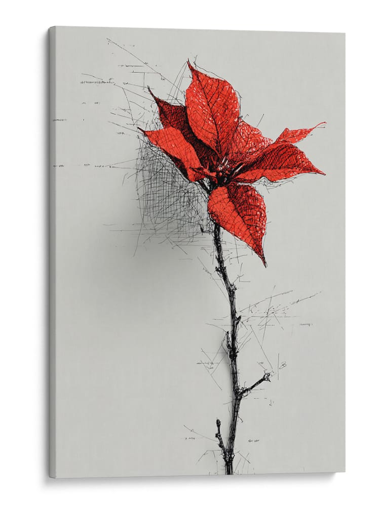Bosquejo de flor de noche buena - DIEGO D L | Cuadro decorativo de Canvas Lab