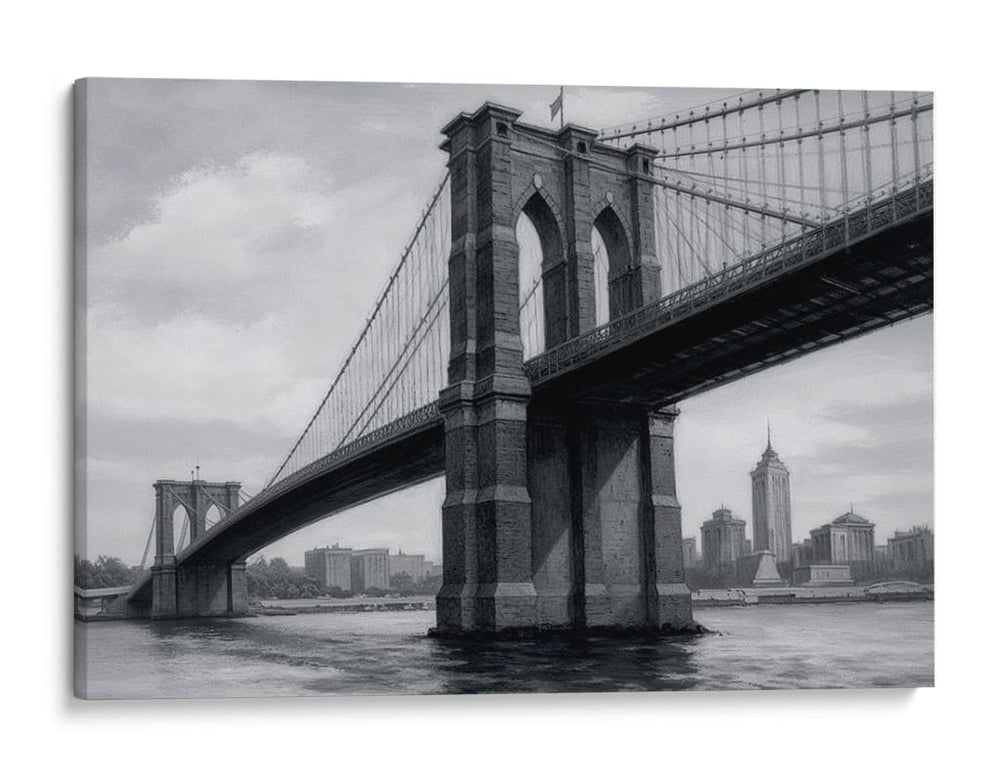 Puente de Brooklyn Atemporal - Carlos Franken | Cuadro decorativo de Canvas Lab