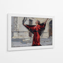 Flamenco en Movimiento Carmesí - Carlos Franken | Cuadro decorativo de Canvas Lab