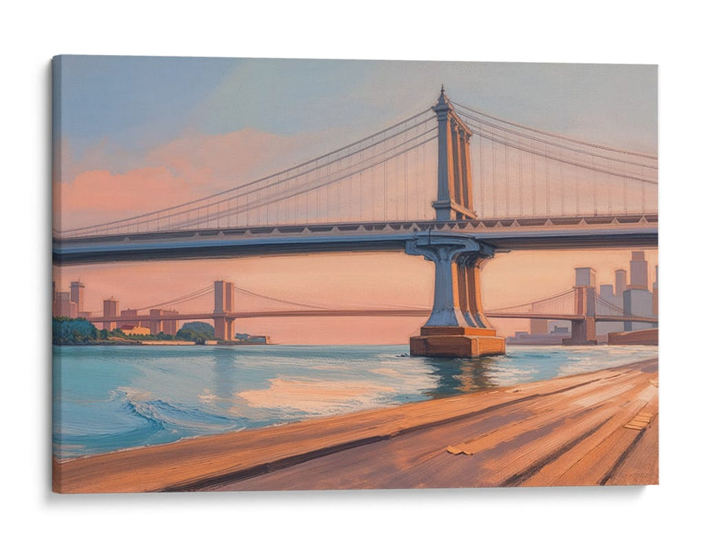 Puente de Manhattan al Atardecer - Carlos Franken | Cuadro decorativo de Canvas Lab