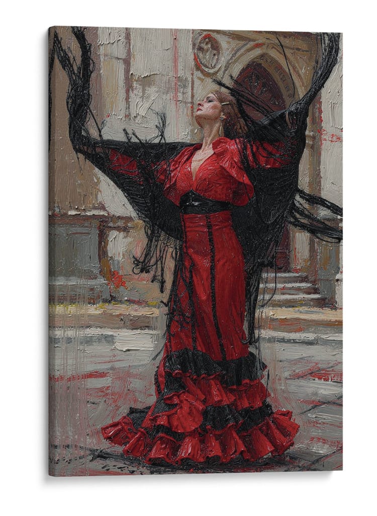 Espíritu Flamenco Carmesí - Carlos Franken | Cuadro decorativo de Canvas Lab