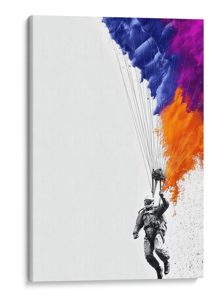 Hombre con paracaídas  - DIEGO D L | Cuadro decorativo de Canvas Lab