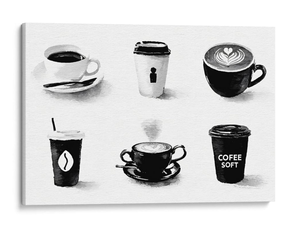 Variedad de bebidas de cafeina  - DIEGO D L | Cuadro decorativo de Canvas Lab