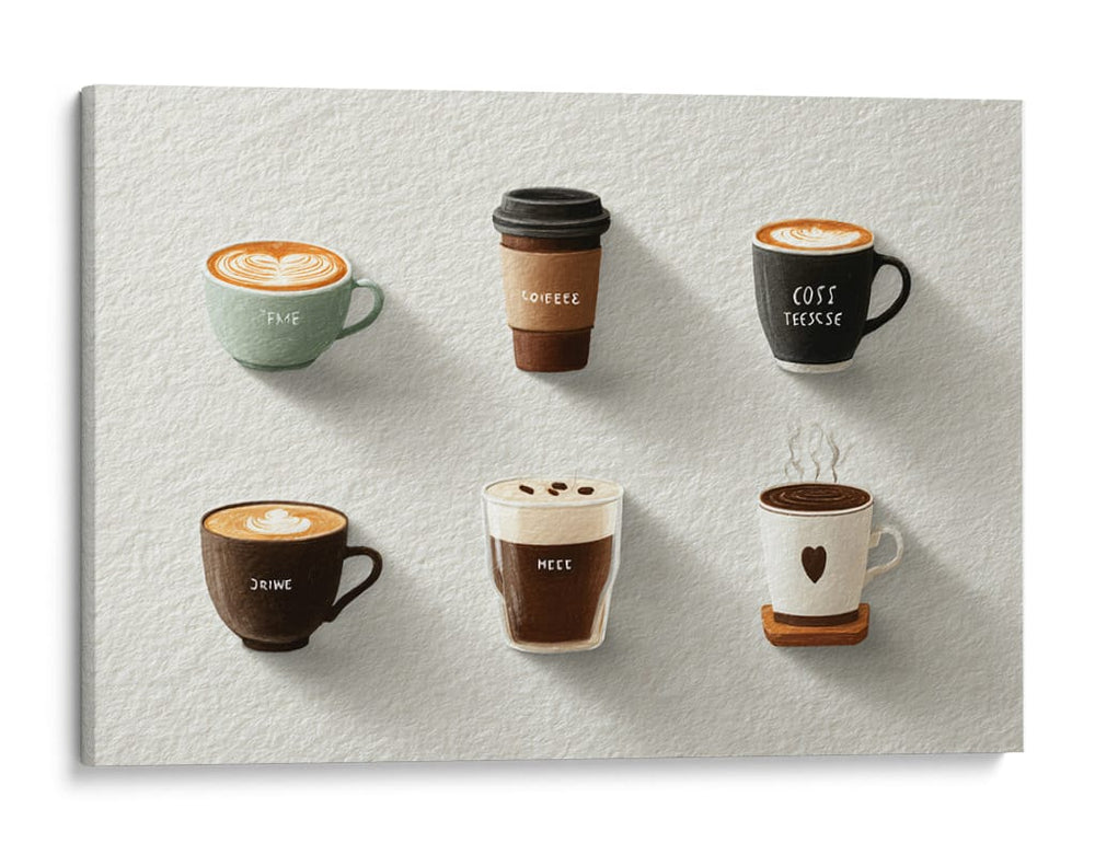 Iconos de colores de cafe - DIEGO D L | Cuadro decorativo de Canvas Lab